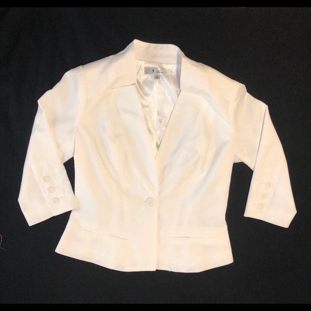 NWOT White Elbow-Length Blazer